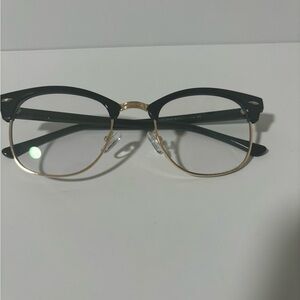 Elegant Black and Gold Browline Glasses